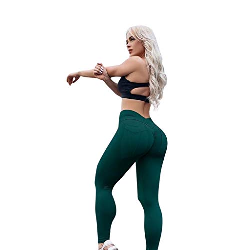 SHOBDW Pantalones Mujer Casual Cintura Alta Estiramiento Sólido Sexy Flaco Entrenamiento Correr Leggings Moda Deporte Gimnasio Push Up Capri Yoga Pantalones Deportivos