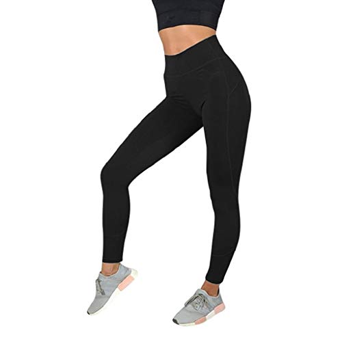 SHOBDW Pantalones Mujer Moda Sólido Delgado Suave Entrenamiento Yoga Leggings Medias Fitness Deportes Gimnasio Correr Yoga Capri Cintura Alta Estiramiento Pantalones Deportivos