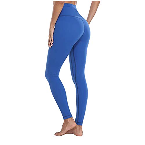 SHOBDW Pantalones Mujer Sólido Push Up Leggings Medias Cintura Alta Estiramiento Entrenamiento Fitness Deportes Gimnasio Pantalones Deportivos De Yoga con Bolsillo Oculto