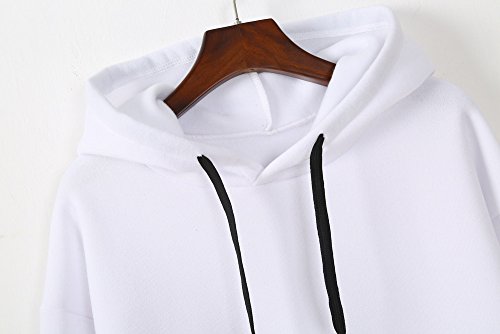 SHOBDW Sudadera Moda Mujer Suave Elegante Sexy Print Lindo o-Cuello Puro Otoño Invierno Sudadera con Capucha de Manga Larga(Blanco,L) SHOBDW Sudadera Moda Mujer Suave Elegante Sexy Print Lindo o-Cuello Puro Otoño Invierno Sudadera con Capucha de Manga Larga(Blanco,L)