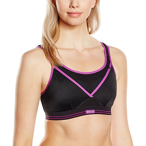 Shock Absorber Sport-BH Gym Sujetador Deportivo, Multicolor (Schwarz-Violeta 1027), 85A para Mujer