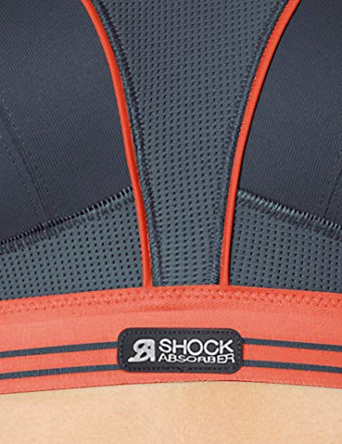 Shock Absorber Ultimate Run Bra Sujetador Deportivo, Multicolor (Ardoise-Corail 0c9), 80A para Mujer