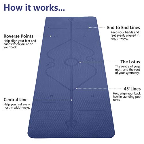 shownicer Esterilla Yoga Antideslizante, TPE Colchoneta de Yoga Deporte Pilates Fitness Ejercicios Entrenamiento, Eco Yoga Mat 6MM Gruesa, Alfombrilla con Bolsa de Transporte & Correa (181x61x0,6cm) shownicer Esterilla Yoga Antideslizante, TPE Colchoneta de Yoga Deporte Pilates Fitness Ejercicios Entrenamiento, Eco Yoga Mat 6MM Gruesa, Alfombrilla con Bolsa de Transporte & Correa (181x61x0,6cm)
