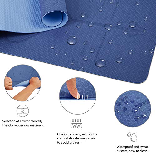 shownicer Esterilla Yoga Antideslizante, TPE Colchoneta de Yoga Deporte Pilates Fitness Ejercicios Entrenamiento, Eco Yoga Mat 6MM Gruesa, Alfombrilla con Bolsa de Transporte & Correa (181x61x0,6cm) shownicer Esterilla Yoga Antideslizante, TPE Colchoneta de Yoga Deporte Pilates Fitness Ejercicios Entrenamiento, Eco Yoga Mat 6MM Gruesa, Alfombrilla con Bolsa de Transporte & Correa (181x61x0,6cm)