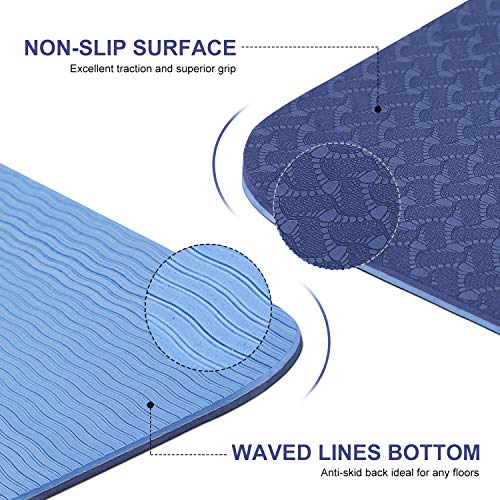 shownicer Esterilla Yoga Antideslizante, TPE Colchoneta de Yoga Deporte Pilates Fitness Ejercicios Entrenamiento, Eco Yoga Mat 6MM Gruesa, Alfombrilla con Bolsa de Transporte & Correa (181x61x0,6cm) shownicer Esterilla Yoga Antideslizante, TPE Colchoneta de Yoga Deporte Pilates Fitness Ejercicios Entrenamiento, Eco Yoga Mat 6MM Gruesa, Alfombrilla con Bolsa de Transporte & Correa (181x61x0,6cm)