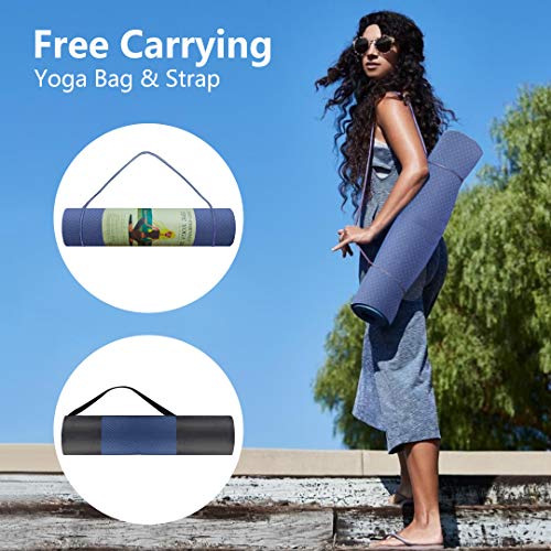 shownicer Esterilla Yoga Antideslizante, TPE Colchoneta de Yoga Deporte Pilates Fitness Ejercicios Entrenamiento, Eco Yoga Mat 6MM Gruesa, Alfombrilla con Bolsa de Transporte & Correa (181x61x0,6cm) shownicer Esterilla Yoga Antideslizante, TPE Colchoneta de Yoga Deporte Pilates Fitness Ejercicios Entrenamiento, Eco Yoga Mat 6MM Gruesa, Alfombrilla con Bolsa de Transporte & Correa (181x61x0,6cm)