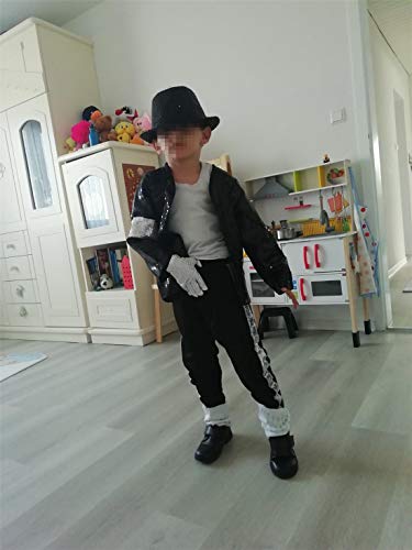 Shuanghao Tamaño Completo niño Adulto Michael Jack Chaquetas Billie Jea Chaqueta Traje de Baile Cosplay Jackson de Vestuario (130-140, Chaqueta de niño)