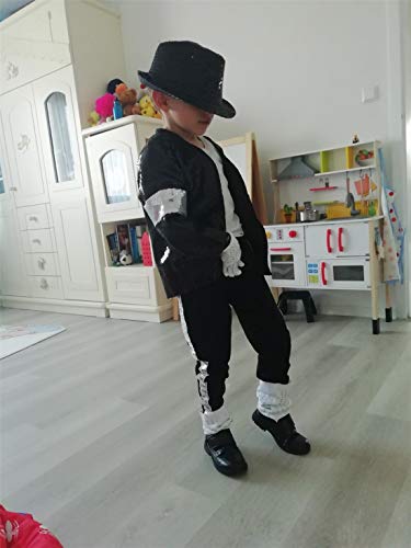 Shuanghao Tamaño Completo niño Adulto Michael Jack Chaquetas Billie Jea Chaqueta Traje de Baile Cosplay Jackson de Vestuario (130-140, Chaqueta de niño)