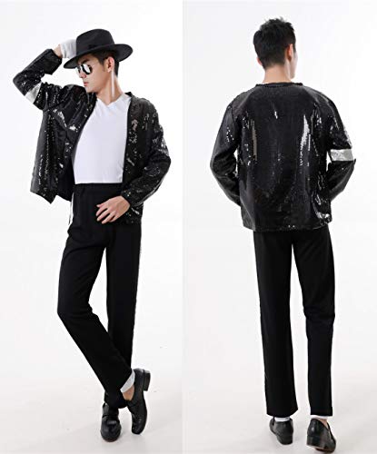 Shuanghao Tamaño Completo niño Adulto Michael Jack Chaquetas Billie Jea Chaqueta Traje de Baile Cosplay Jackson de Vestuario (130-140, Chaqueta de niño)