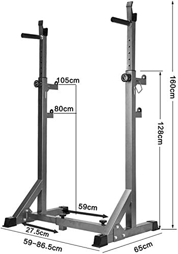 SHY Soportes de Rejilla para Sentadillas, Barra de Barra para Sentadillas Ajustable, Soporte de Peso, Soporte de Peso para Barra de Curl, Barra olímpica, Banco de Prensa libr