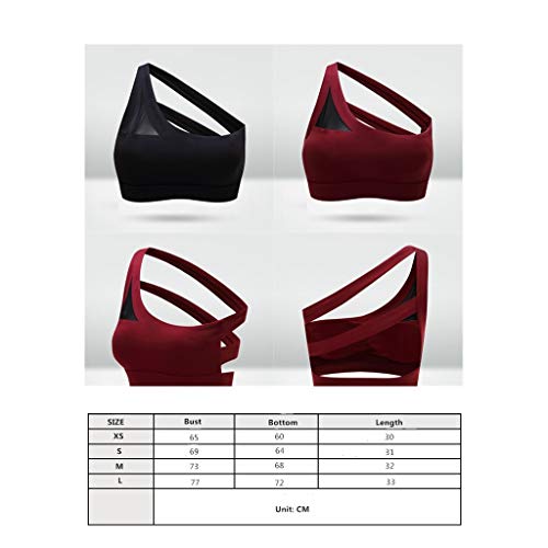 SHYPT Tops Sujetador de los Deportes Hollow out Back Líneas de la Aptitud del Ejercicio extenuante Bra Oblicua de un Hombro Correa de Las Mujeres (Color : Red, Size : M Code) SHYPT Tops Sujetador de los Deportes Hollow out Back Líneas de la Aptitud del Ejercicio extenuante Bra Oblicua de un Hombro Correa de Las Mujeres (Color : Red, Size : M Code)
