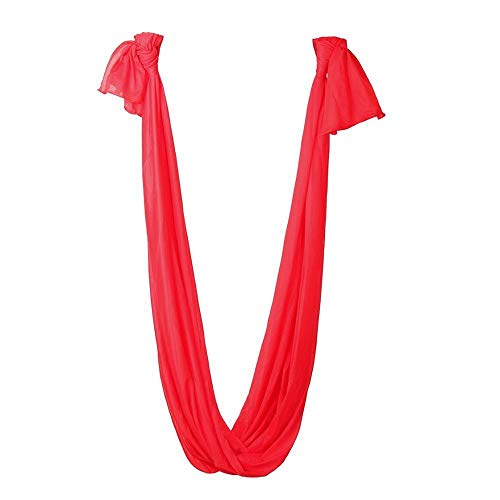 SHYSBV 2.8M * 1M Longitud Yoga Flying Swing Hamaca Anti-Gravity Yoga Elástico Inversión Aérea Swing Sling Strap Prop-Rojo