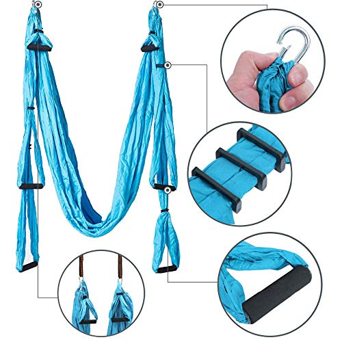 SHYSBV Juego De Hamacas De Yoga Aéreo Antigravedad Cinturón De Yoga Multifunción Herramienta De Inversión De Yoga Voladora con Bolsa De Transporte-02-Azul Oscuro SHYSBV Juego De Hamacas De Yoga Aéreo Antigravedad Cinturón De Yoga Multifunción Herramienta De Inversión De Yoga Voladora con Bolsa De Transporte-02-Azul Oscuro