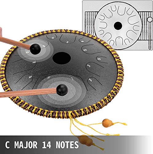 Si boletos madre tambor de formación 14 de diámetro de 14 pulgadas. percusión manuales de acero cobre puro lenguas tambor 14 idiomas cuerda calificación HandPan de acero decorado con murc.