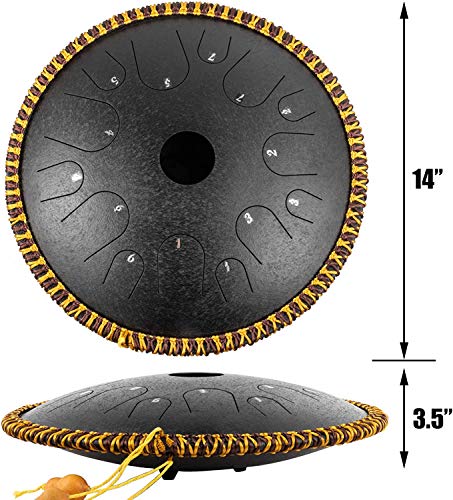 Si boletos madre tambor de formación 14 de diámetro de 14 pulgadas. percusión manuales de acero cobre puro lenguas tambor 14 idiomas cuerda calificación HandPan de acero decorado con murc.