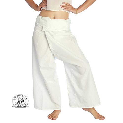 Siam Secrets Pantalones de pescador tailandés, unisex, ligeros, para yoga