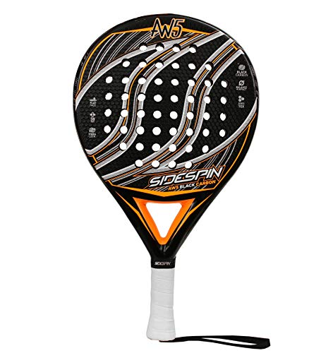 SideSpin Pala de Padel AW5 Full Carbon Eva Mix Texturado, Consigue Potencia + Control + Efecto, Adultos Unisex, Naranja, 38 mm SideSpin Pala de Padel AW5 Full Carbon Eva Mix Texturado, Consigue Potencia + Control + Efecto, Adultos Unisex, Naranja, 38 mm
