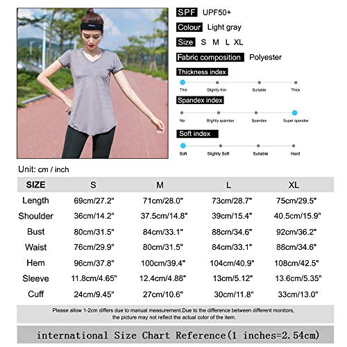 Sidiou Group Camiseta de yoga con protección UV UPF 50+, de secado rápido, para mujer, elástica, de manga corta, para entrenamiento, yoga, para mujer