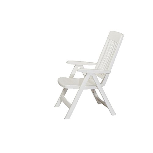 Sieger Palma - Sillón plegable de plástico, color blanco