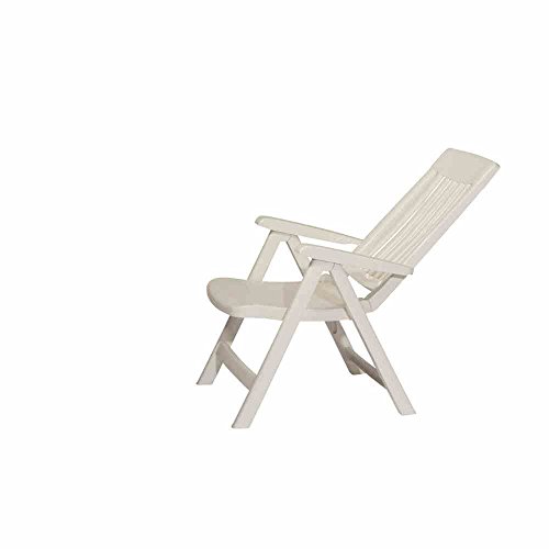 Sieger Palma - Sillón plegable de plástico, color blanco Sieger Palma - Sillón plegable de plástico, color blanco