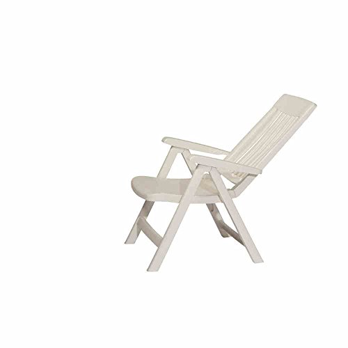 Sieger Palma - Sillón plegable de plástico, color blanco