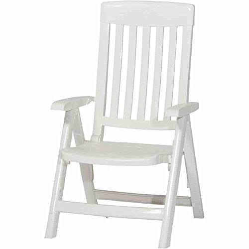 Sieger Palma - Sillón plegable de plástico, color blanco Sieger Palma - Sillón plegable de plástico, color blanco