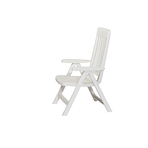 Sieger Palma - Sillón plegable de plástico, color blanco Sieger Palma - Sillón plegable de plástico, color blanco
