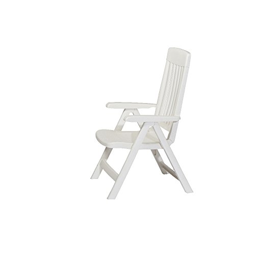 Sieger Palma - Sillón plegable de plástico, color blanco