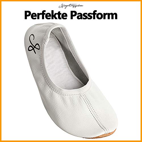 Siegertreppchen® Zapatillas deportivas de piel (talla 26-40), color blanco, zapatillas de gimnasia para niños y adultos, zapatillas de ballet transpirables y antideslizantes, color Blanco, talla 33 EU Siegertreppchen® Zapatillas deportivas de piel (talla 26-40), color blanco, zapatillas de gimnasia para niños y adultos, zapatillas de ballet transpirables y antideslizantes, color Blanco, talla 33 EU