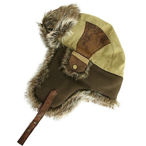 SIGGI - Gorro de pelo para hombre, algodón, cálido, Ushanka, estilo ruso, sombrero de caza SIGGI - Gorro de pelo para hombre, algodón, cálido, Ushanka, estilo ruso, sombrero de caza