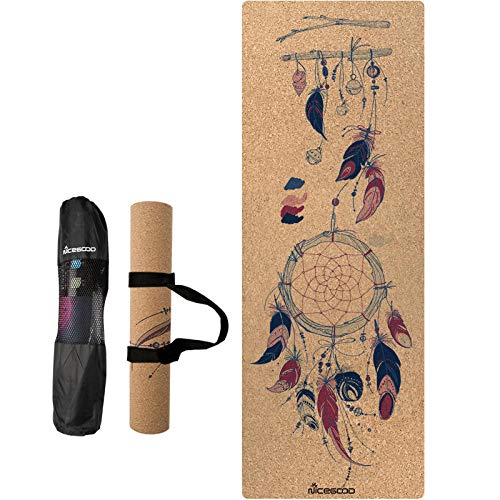 SiJOO Cork Yoga Mat Antideslizante impresión protección del Medio Ambiente Corcho Caucho Natural Yoga Mat Personalidad Personalizada 5mm