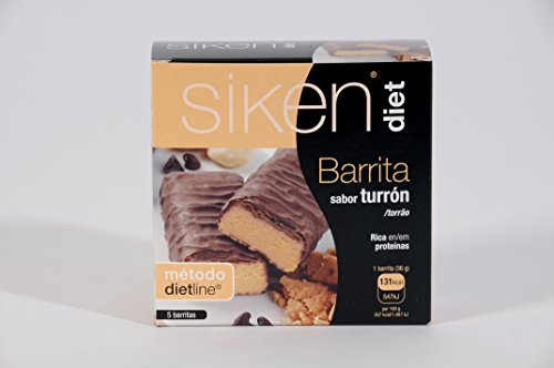 Siken Diet - Barrita turrón de 36 g. Estuche de 5 unidades. 131 Kcal/barrita