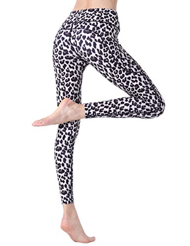 SILIK Leggings de Yoga de Cintura Alta con Bolsillos Pantalones para Correr con Estampado Animal para Mujeres Medias de Entrenamiento con Control de Barriga Yellow Leopard S