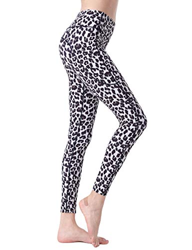 SILIK Leggings de Yoga de Cintura Alta con Bolsillos Pantalones para Correr con Estampado Animal para Mujeres Medias de Entrenamiento con Control de Barriga Yellow Leopard S