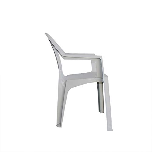 Silla con brazos de plástico. Silla de pvc con brazos. Silla de plástico. Sillas apilables con brazos para jardín, terraza, eventos, cafeterías, bares. Sillas con reposabrazos económicas.