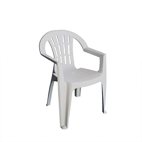 Silla con brazos de plástico. Silla de pvc con brazos. Silla de plástico. Sillas apilables con brazos para jardín, terraza, eventos, cafeterías, bares. Sillas con reposabrazos económicas.