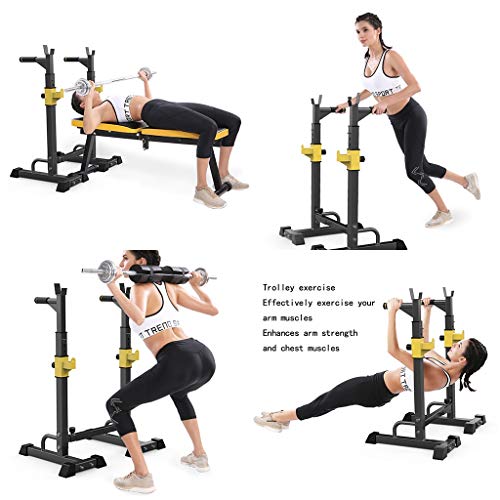 Silla de Fitness Jaula de Sentadillas Tabla de Pesos Home Press de banca Banco de Peso de la Barra de Bastidor Aptitud Conjunto de Equipos Press de banca con Barra Estante Bancos (Color : Black) Silla de Fitness Jaula de Sentadillas Tabla de Pesos Home Press de banca Banco de Peso de la Barra de Bastidor Aptitud Conjunto de Equipos Press de banca con Barra Estante Bancos (Color : Black)