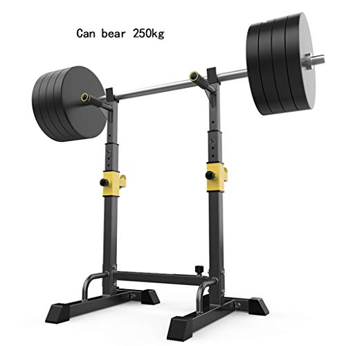 Silla de Fitness Jaula de Sentadillas Tabla de Pesos Home Press de banca Banco de Peso de la Barra de Bastidor Aptitud Conjunto de Equipos Press de banca con Barra Estante Bancos (Color : Black)