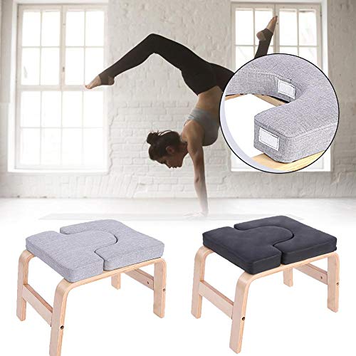 Silla De Inversión De Yoga - Almohadillas De Madera Y PU - Banco De Yoga para La Cabeza - Banco para Sirsasana & Taburete De Inversión para Familia, Gimnasio - Alivie La Fatiga Y Desarrolle El Cuerpo