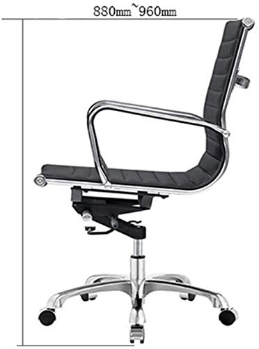 Silla de Oficina Ergonomica Cátedra de Formación de piel Negro Silla de oficina silla de la computadora for sillas de cuero medio Shift Silla personal de la conferencia giratorio de elevación frontal