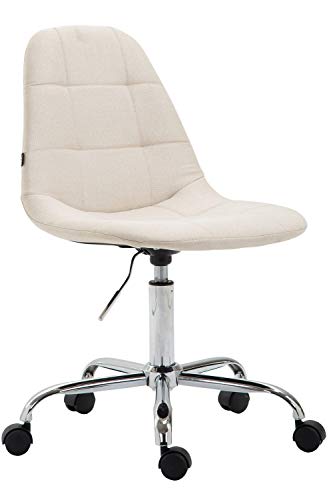 Silla De Oficina Moderna Reims Tapizado En Tela I Silla De Escritorio con Respaldo I Silla De Ordenador con Ruedas I Color:, Color:Crema