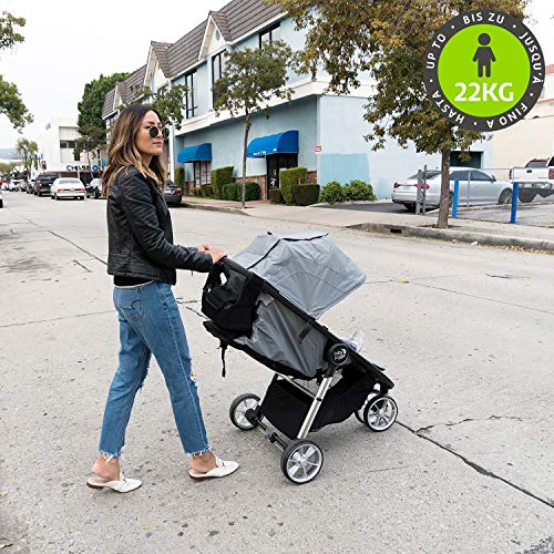 Silla de paseo City Mini® 2 de 3 ruedas Slate de Baby Jogger, desde nacimiento a 22kg. Color gris