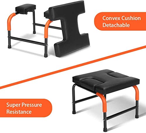 Silla de reposacabezas de yoga de heces de inversión, banco de entrenamiento de inversión de yoga, silla de inversión en forma de H para el entrenamiento de culturismo alivio del estrés de la fatiga,1