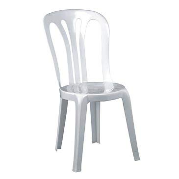 Silla garrocha (Blanco). Silla de PVC sin brazos. Silla de plástico sin reposabrazos. Sillas de plástico. Garrotxa