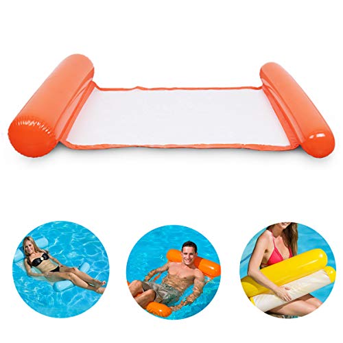 Silla Inflable de flotación de la Silla de la balsa de la balsa del reclinable de la Hamaca de la Cama de la Hamaca del Flotador del Agua para el Partido de la Piscina de la Playa (Naranja)