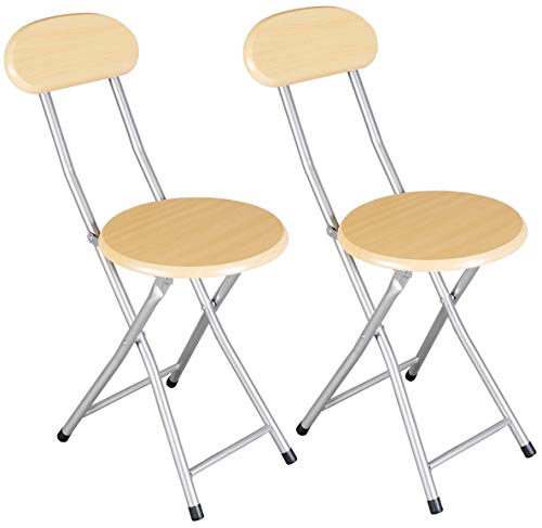 Silla Plegable Metal y Madera 2 PCS - Taburete Plegable Cocina - Silla Jardin Salon Silla Plegable Metal y Madera 2 PCS - Taburete Plegable Cocina - Silla Jardin Salon