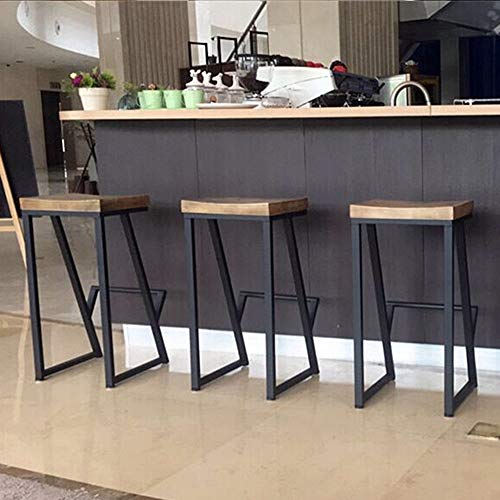 Sillas Mei Taburete de Bar Rústico Asiento Curvo Reposapiés Ergonómico Retro Taburete de Hierro Asiento de Madera Maciza Cocina, Comedor Vintage (Color : Marrón Claro, Tamaño : 63cm) Sillas Mei Taburete de Bar Rústico Asiento Curvo Reposapiés Ergonómico Retro Taburete de Hierro Asiento de Madera Maciza Cocina, Comedor Vintage (Color : Marrón Claro, Tamaño : 63cm)