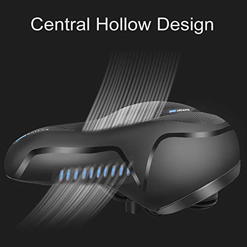 Sillín de Bicicleta, Cómodo Asineto Ergonómico, Asiento de Bicicleta Relleno con Espuma de Gel, Cojín cómodo para MTB/Bicicleta de Carretera/montaña/Urbana/Senderismo (Negro Azul) Sillín de Bicicleta, Cómodo Asineto Ergonómico, Asiento de Bicicleta Relleno con Espuma de Gel, Cojín cómodo para MTB/Bicicleta de Carretera/montaña/Urbana/Senderismo (Negro Azul)
