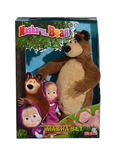 Simba 109301002 – mascha y el Oso Juego Oso de Peluche + Muñeca, pequeño