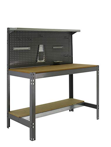 Simonrack 8435104946879 BANCO DE TRABAJO, GRIS/MADERA, 1445x1210x610